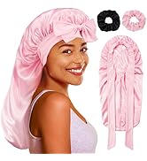 KEPUWAY Satin Silk Bonnet For Sleeping,Satin Silk Hair Bonnets For