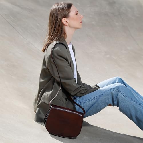 Image of Time Resistance Leather Cross Body Bag for Women Shoulder Bag Messenger Purse Gift Box Included