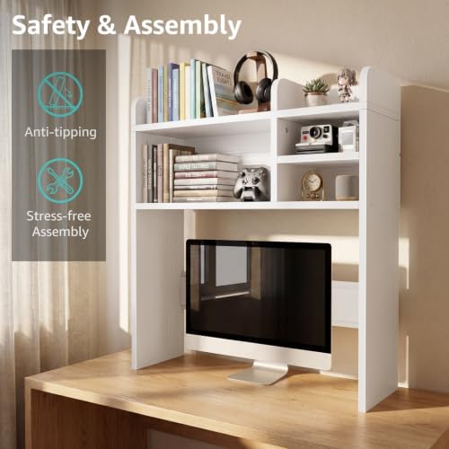 IGERI 30 Inch White Desk Hutch Dorm Top Only with Felt Board for College — view 5