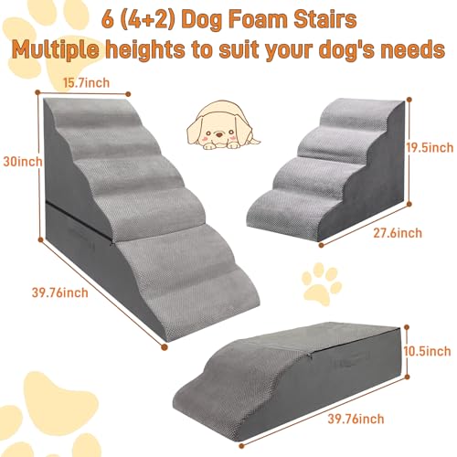 30-Inches-6-Steps-Dog-Stairs-Pet-Stairs-for-Tall-Bed-30-36-Inches-Dog-Stairs-for-Small-DogsCats-Older-Injured-Pets-30D-Density-Foam-Pet-Ramp-Non-Slip - Cucciolini Doodles   30-Inches-6-Steps-Dog-Stairs-Pet-Stairs-for-Tall-Bed-30-36-Inches-Dog-Stairs-for-Small-DogsCats-Older-Injured-Pets-30D-Density-Foam-Pet-Ramp-Non-Slip