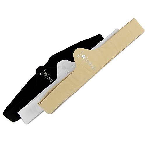 More of Me to Love 100% Cotton XXL Bra Liner 3-pk: Black, Beige, White - 36' Long, 2' Thin Band