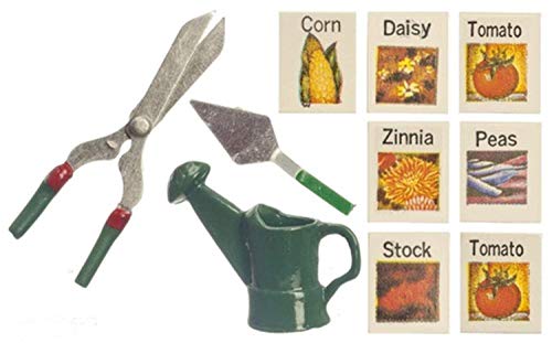 Maison de Poupées Set Jardin Miniature avec Cisailles et Graines pour univers poétique