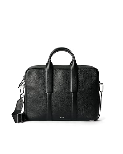 ECCO Unisex City Laptop Bag, Black, Medium
