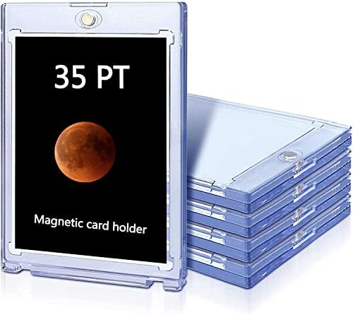Qurhafoo magnetic card holder 35pt, trading card hard case, card protector hard plastic, hard card sleeves display case for Standard collection cards (5)