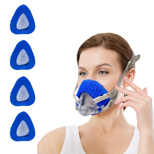 Image of Ice Feel CPAP Mask Liners, Small, Blue, 4 Pack | Compatible with F20 Full Face Masks, Silky Comfort Covers, Seal Mask Cushion, Improve Wearing Comfort
