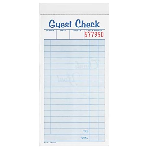 Adams 2-teilige Gäste-Scheckblöcke, kohlenstofffrei, weiß/kanarienvögel, 9,5 x 16,5 cm, 50 Sets pro Block, 10 Stück (104-50SW) Cover