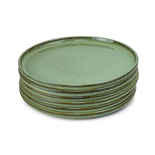 Cuisine Art Lara Stoneware Side Plate - 21cm Light Green Durable & Stylish for Everyday Dining (Set of 6)