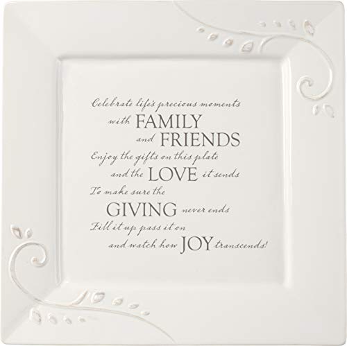 Precious Moments Giving Plate Ceramic 189002 Serving Platter, 10in x 10in, White