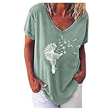 Farbe: Wie Das Bild Zeigt Damen Tshirt Top Damen T Shirt Damen Blusen & Tuniken Für Damen Shirt Fledermausärmel V Bluse Plus Brief Frauen Kurze Töpfe Größe Ausschnitt Druck T-Shirt-Ärmel lässige Damenbluse Polizei Bluse