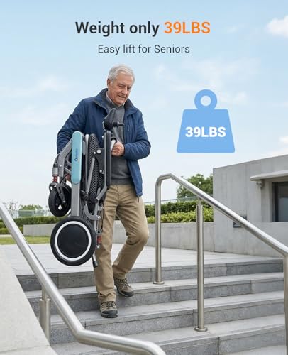 Image of Aotedor Electric Wheelchairs for Adults,39 lbs Lightweight Foldable Power Wheelchair,Up to 15 Miles Range,Ergonomic Comfort Seat,Brushless Motors,Airline Approved Mobility Chair for Travel