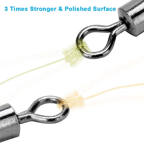 Siasky 200PCS Fishing Rolling Bearing Connector, Rolling Barrel Fishing Stainless Steel, Corrosion Resistant Fishing Swivels Tackle Accessories Kit #1, 3, 5, 7, 10 for 31lb-104lb