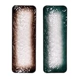 JECOMPRIS Bandejas Japonesas de Cerámica para Sushi y Postres, Set de 2 Platos Rectangulares, Ideales para Bares, Hoteles y Comedores, Colores Verde y Marrón