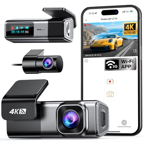 Navycrest 4K Dash Cam Front and Rear, Built-in 5G WiFi, Dash...