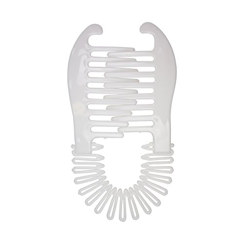 Flexible Interlocking Banana Clip Clincher Interlocking Two Sides Hair Comb - White