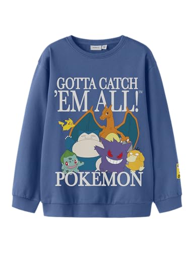 NAME IT Nkmjobi Pokemon Nreg Sweat UNB Box Sky, Azul grisáceo, 116 para Niños