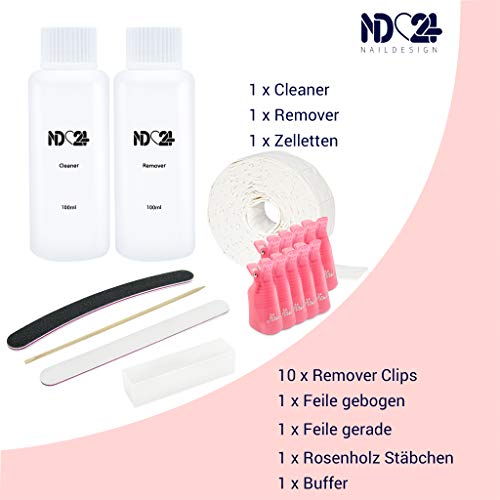 Shellac Polish Gel Nagellack Pink Starter Set Basic mit UV Lampe - Lacke Made in Germany + Zubehör – Bild 4