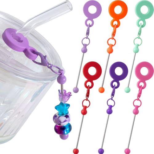 PAGOW 6 Pcs Beadable Items, Cup Charms for Tumblers, Tumbler