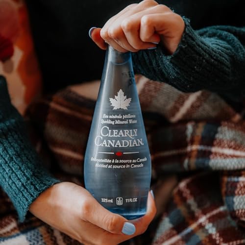 Image of Clearly Canadian Sparkling Flavored Water, 11 oz Glass Bottles - Variety of Refreshing Flavors, Premium Carbonated Beverage, Available in 12-Pack and 24-Pack Options (12 Pack, Sparkling /Cherry)
