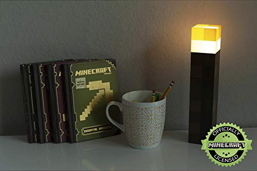 Image of Minecraft Brownstone LED Night Light Torch Lamp USB Charging Port (11.5 Inch, Brown)