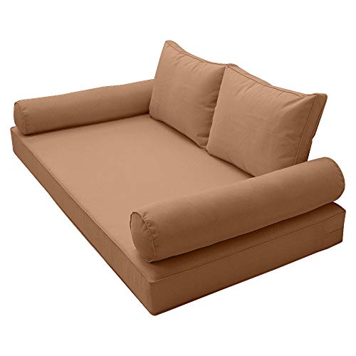 Prolinemax Style1 Twin Size 5PC Pipe Trim Outdoor Daybed Mattress Cushion Bolster Pillow Complete Set AD104