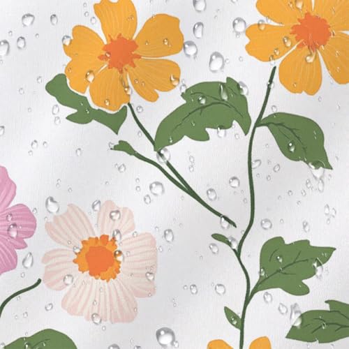 Rideau douche polyester lavable avec ourlet lesté et 12 crochets de fixation - 6