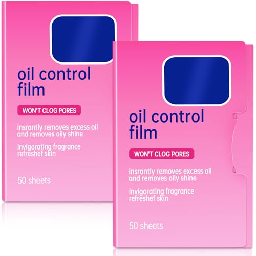 Image of 2 Packs Oil Blotting Sheets for Face (100 Sheets) - Oil Absorbing Blotting Papers for Oily Skin, Makeup-Friendly & Portable Oil Wipes