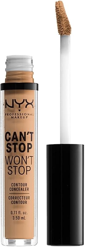 NYX PROFESSIONAL MAKEUP Corrector de contorno Can't Stop Won't Stop, acabado mate de cobertura total 24 h - Beige suave