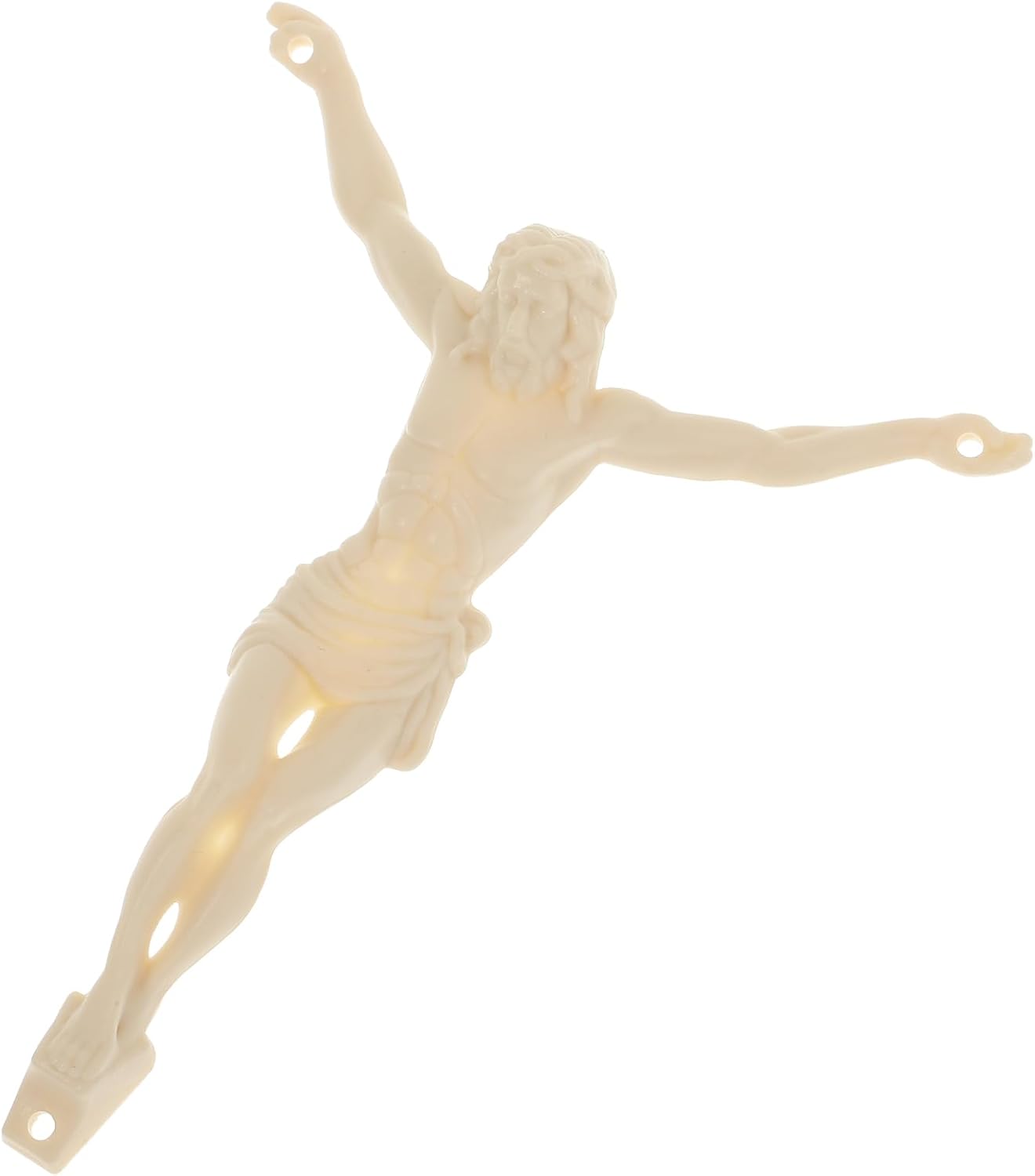 Yardwe 3.9 Inch Plastic Jesus Corpus for Crucifix DIY Crafting Realistic Christ Statue Religious Figurines Accessory for Wall Cross Making Catholic Home Altar Decor - 1 Pc