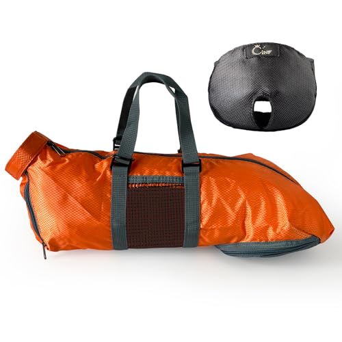 Image of Cinf Cat Nail Clipping Cleaning Grooming Restraint Bag (Free Muzzle) No Scratching Biting for Bathing Nail Trimming Injecting Examining((Orange,M)