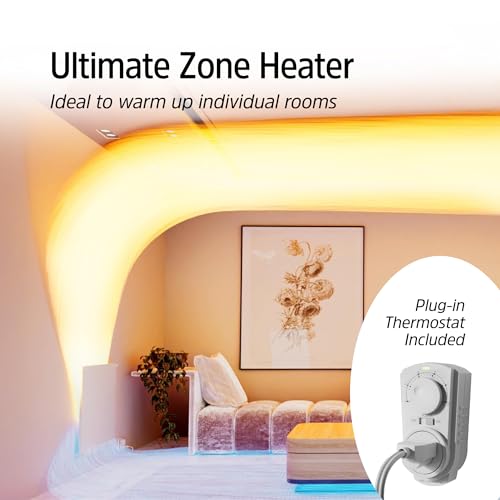 EconoHome Convection Wall Heater with Thermostat - 400W Electric Wall Mounted Space Heater Panel - Updated Model, 120V - Heats Rooms up to 120 Sq Ft