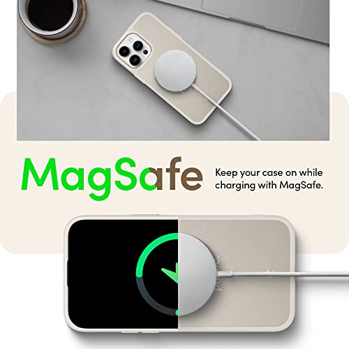 Image of CYRILL Kajuk Mag Compatible with iPhone 14 Pro Max Case (2022), Premium Vegan Leather Case with MagSafe and Full Body Protection - Me Time Cream