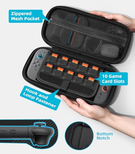 Image of TiMOVO Carrying Case for Nintendo Switch 2 (2025), Gradient Purple | Large Capacity, Hard Shell Protective, 10 Game Card Slots, Pockets for Console & Accessories, Portable Travel Pouch