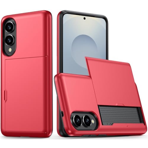 Étui portefeuille coulissant Samsung A36 rouge antichoc et fonctionnel