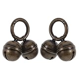 Beavorty 2pcs Dog Collar Bells Small Copper Jingle Bell Charms with Spring Clip for Cat and Puppy Collar Accessories Pet Pendant Decoration
