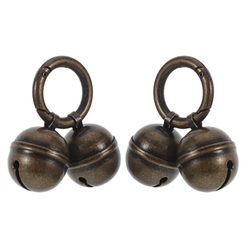 Beavorty 2pcs Dog Collar Bells Small Copper Jingle Bell Charms with Spring Clip for Cat and Puppy Collar Accessories Pet Pendant Decoration