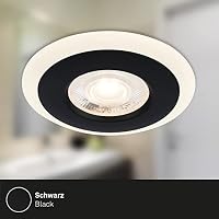 Briloner Leuchten - 3er Set Einbauleuchten Decke LED, LED Lichtring, Einbaulampen flach, Einbaustrahler Bad, Badeinbaustrahler IP44, Schwarz, 84x34 mm (DxH) – Ansicht 6