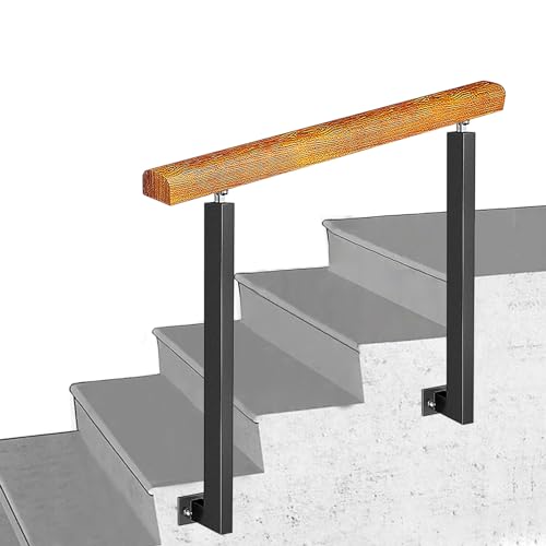 Rampe d'escalier bois authentique avec supports latéraux orientables - 2