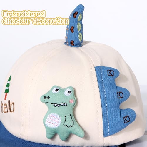 Kids' Baseball Cap - Short Brim Sun Hat Soft Breathable Cute Dinosaur Print Adjustable Summer Outdoor Hat for 0-3 Years2