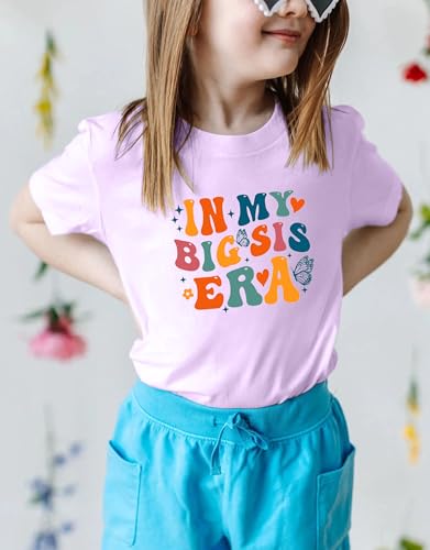 Image of Toddler Big Sister Tee in My Big Sis Era Graphic T-Shirt Big Sis Announcement Crewneck Shirts Sibling Reveal Tops