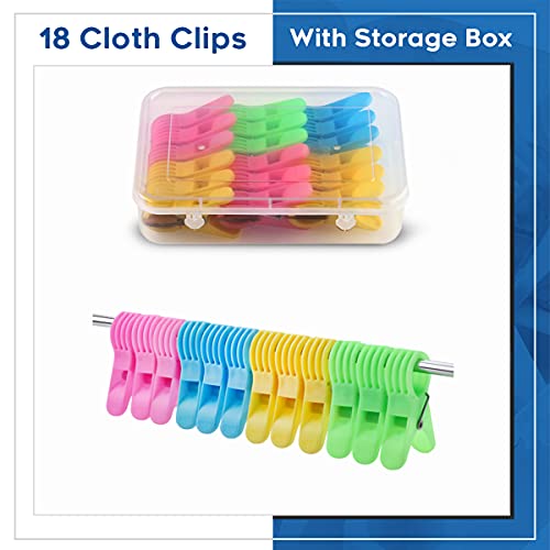 Image of SYNERGY - Heavy Duty Rust Free Cloth Peg /Clothes Clip /Cloth Drying Pins /Pegs for Hanger /Rods /Ropes /Drying Clothes (18 Clips with Box) - SY-CC2