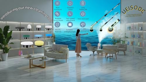 UEISODC Electric Rotating Cleaning Brush, IPX7 Waterproof Cordless Power Cleaning Brush Set with,Cleaning Ceilings, Floors, Floor Tiles, Kitchens, and bathrooms; maintaining Sofas, Cars by UEISODC - Used condition - Image 5