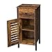 HOOBRO Beistellschrank mit Schublade, Kommode Schrank Vintage, Schmaler Schrank, Verstellbaren Ablagen, Kleiner Telefonschrank, Wohnzimmer, Schlafzimmer, Büro, Flur EBF15CW01