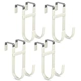 FYY ドアフック - 4個パック 高耐久 デュアルフック オーガナイザーハンガー 滑り止めゴム付き タオル、衣類、帽子、バッグ用 バスルーム/寝室/キッチン用 - 最大1 3/8インチのインテリアドアに対応 ベージュ