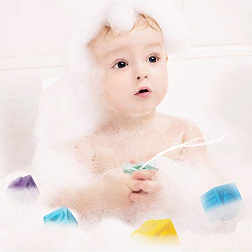 Sunarrive Weich Baby Bausteine - Motorikspielzeug Stapelwürfel Bauklötze - Babyspielzeug Stapelspiel - Montessori Sensorik Spielzeug Beißring Badespielzeug für Kleinkind ab 6 9 12 Monate 1 Jahre - Image 7