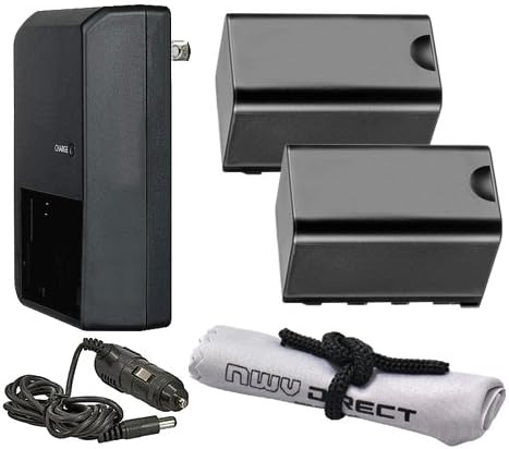 High Capacity Intelligent Batteries Compatible with Panasonic HC-X1 (2 Units) + AC/DC Travel Charger