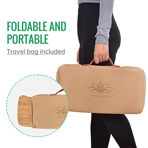 Meditation Bench Folding Kneeling Meditation Bench Kneeling Stool Bamboo Yoga Bench For Extended Practice Includes Folding Seiza Chair For Meditation Yoga Or Praying #TOP6