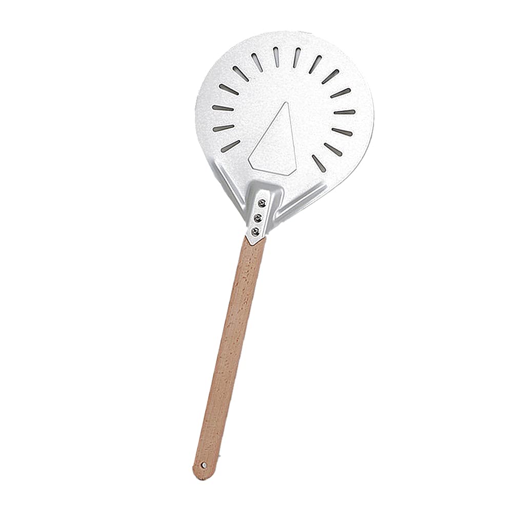 9inch thick hard film pizza shovel, split type with wooden handle, portable oven pizza shovel for home baking (9inch)
