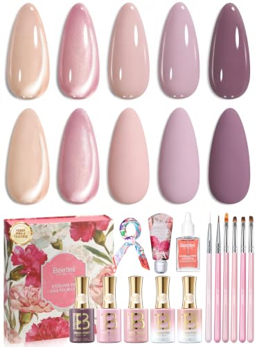 Beetles Purple Gel Nail Polish Set, 5 Colors Cat Eye Gel Gift Set