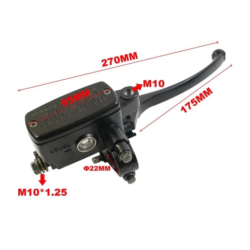 Cilindro maestro de freno 22mm y maneta embrague hidráulico universal para moto 3