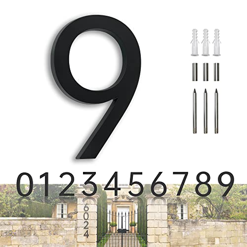 House Numbers Large Door Numbers Black House Numbers 7 Inch Metal House Number 3D Floating Exterior Modern